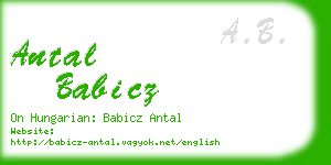 antal babicz business card